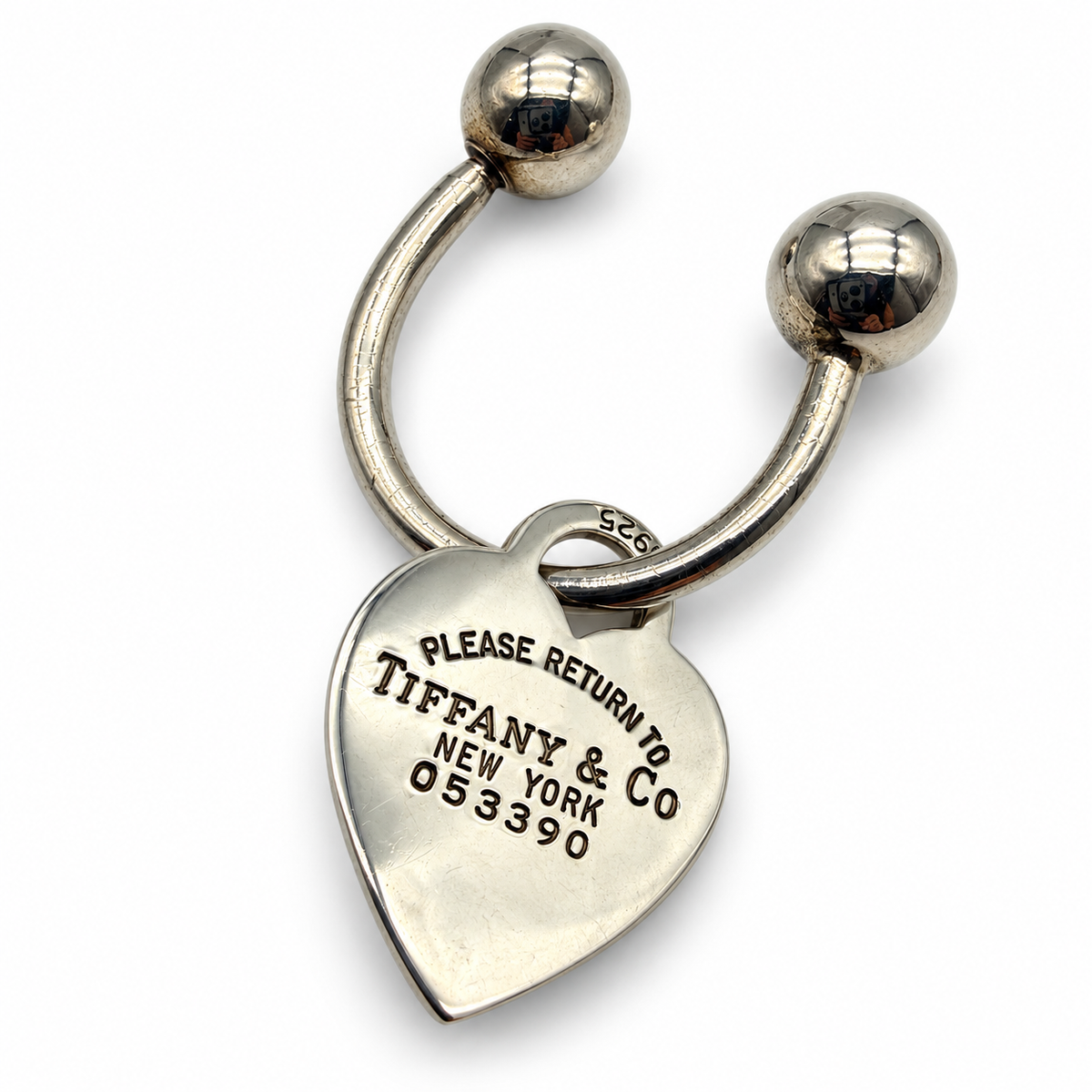 Pre-Owned Tiffany & Co Sterling Silver Return to Tiffany Heart Key Ring - TIF1067