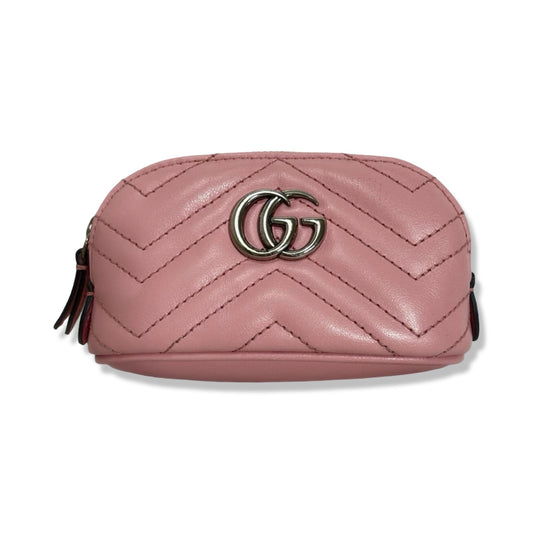 Pre-Owned Gucci Leather Marmont Pink Pouch - G1091