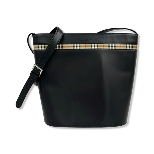Pre-Owned Burberry Black Leather Shoulder Bag - BB1060
