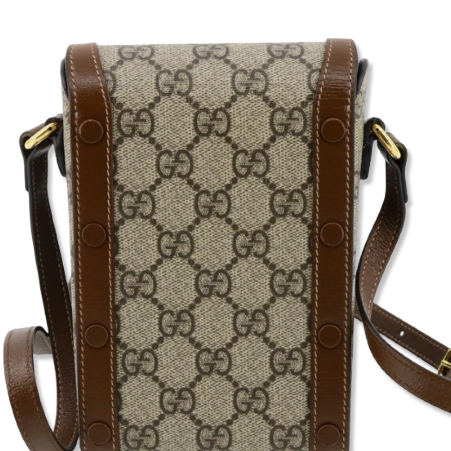 Pre-Owned Gucci GG Supreme Canvas with Leather Trim Crossbody 1955 Mini Bag - G1096