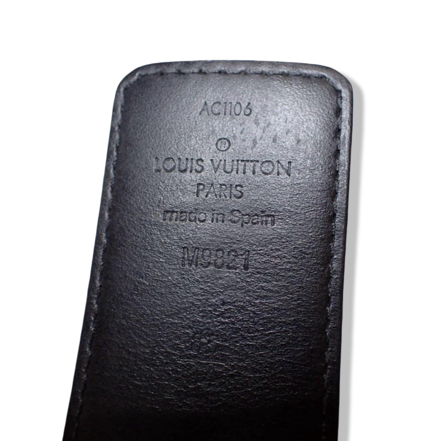 Pre-Owned Louis Vuitton Ceinture Initial Reversible Monogram Canvas and Black Leather Belt 40 mm - Size 85 cm - LV2040