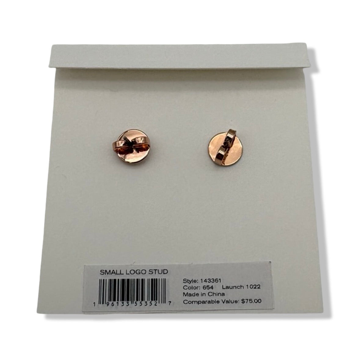 Pre-Owned Tory Burch Women's Small Logo Stud Earrings (Rose Gold) - B0BP8GYTJZ