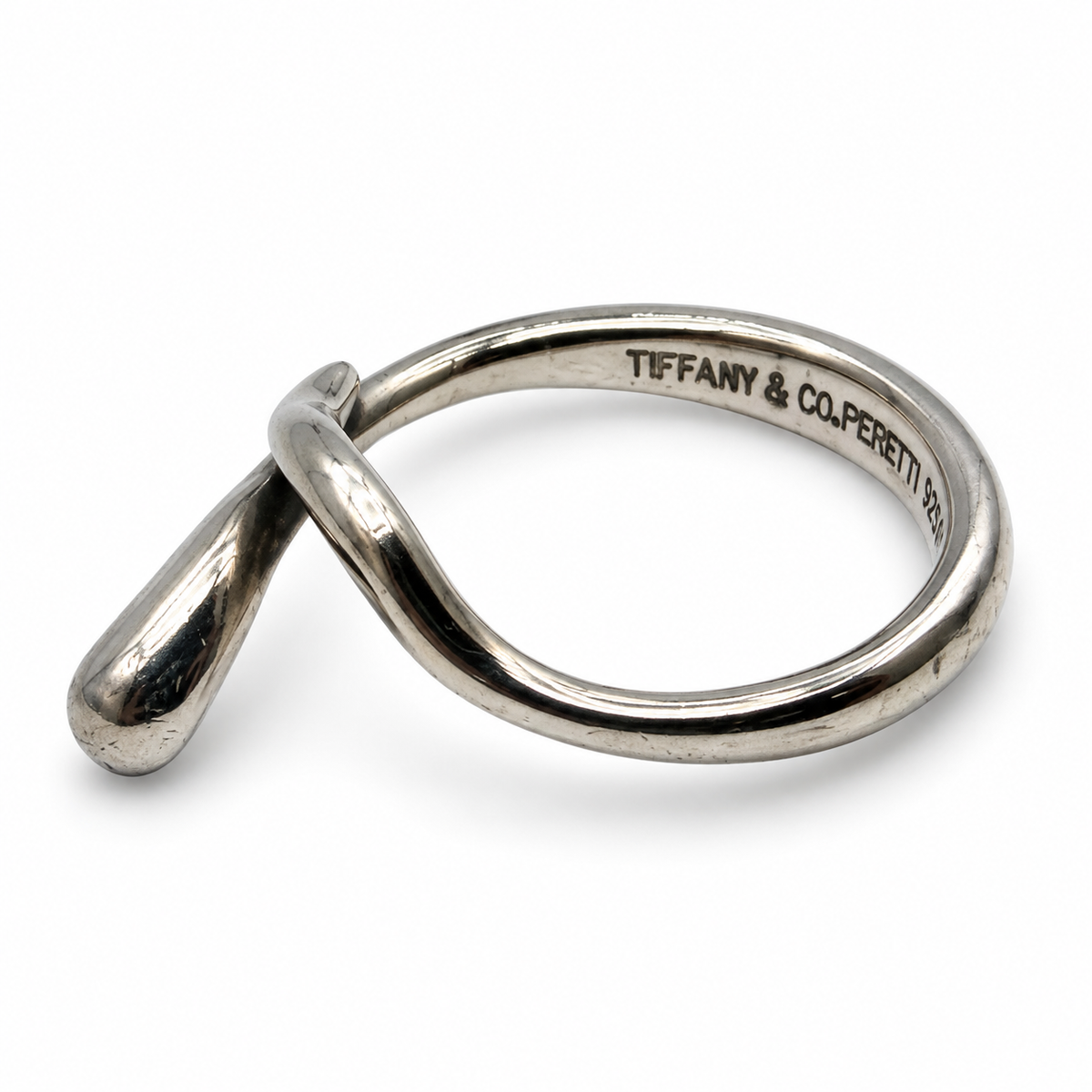 Pre-Owned Tiffany & Co Sterling Silver Elsa Peretti Vintage Teardrop Ring - Size 4 - TIF1072