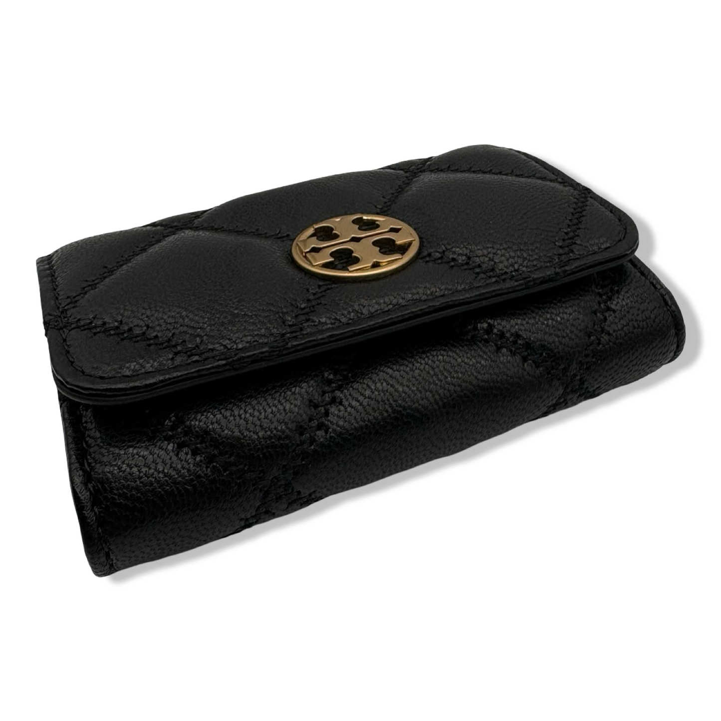 Pre-Owned Tory Burch Willa Black Leather Card Case