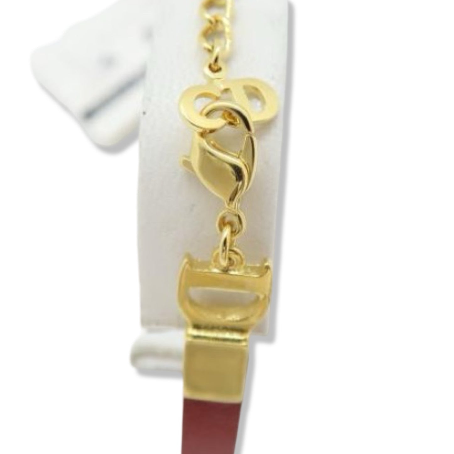 Pre-Owned Dior Burgundy and Gold Bracelet - DIO1032