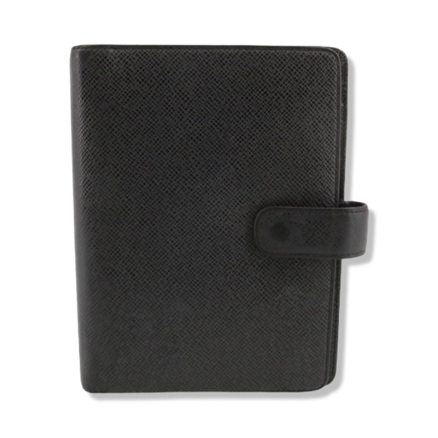 Pre-Owned Louis Vuitton Taiga Leather Black Medium Ring Agenda - LV1459