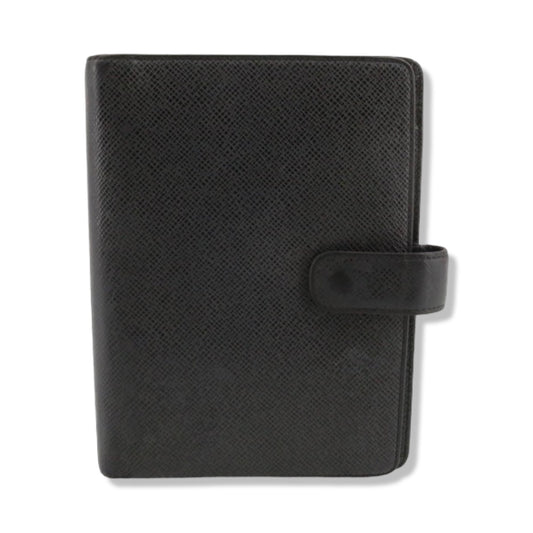 Pre-Owned Louis Vuitton Taiga Leather Black Medium Ring Agenda - LV1459