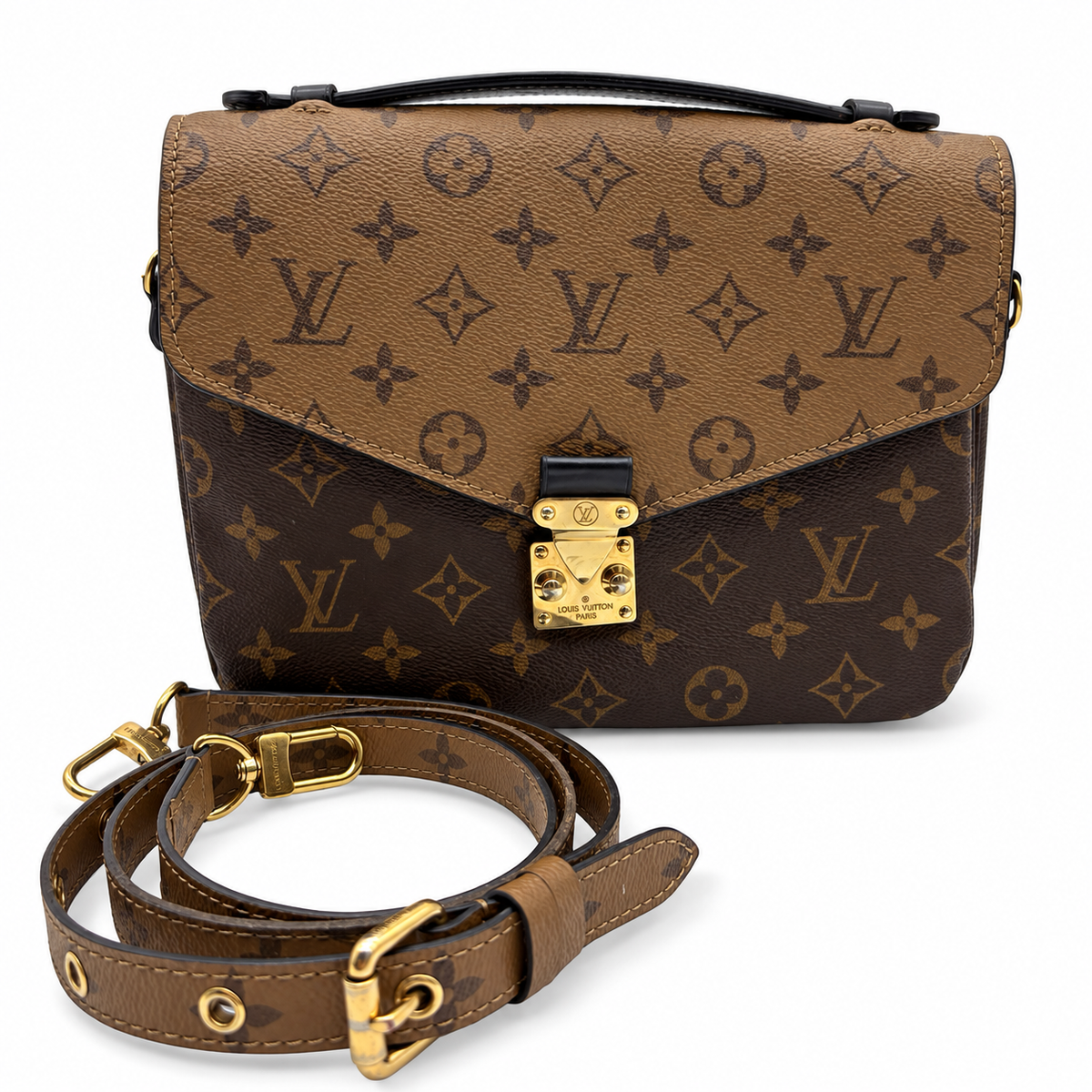 Pre-Owned Louis Vuitton Monogram Reverse Canvas Pochette Metis Crossbody - LV2136