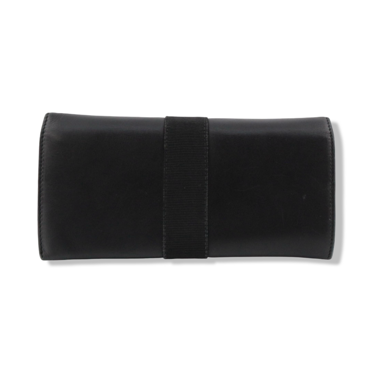 Pre-Owned Ferragamo Vara Ribbon Long Wallet in Black - FER1009