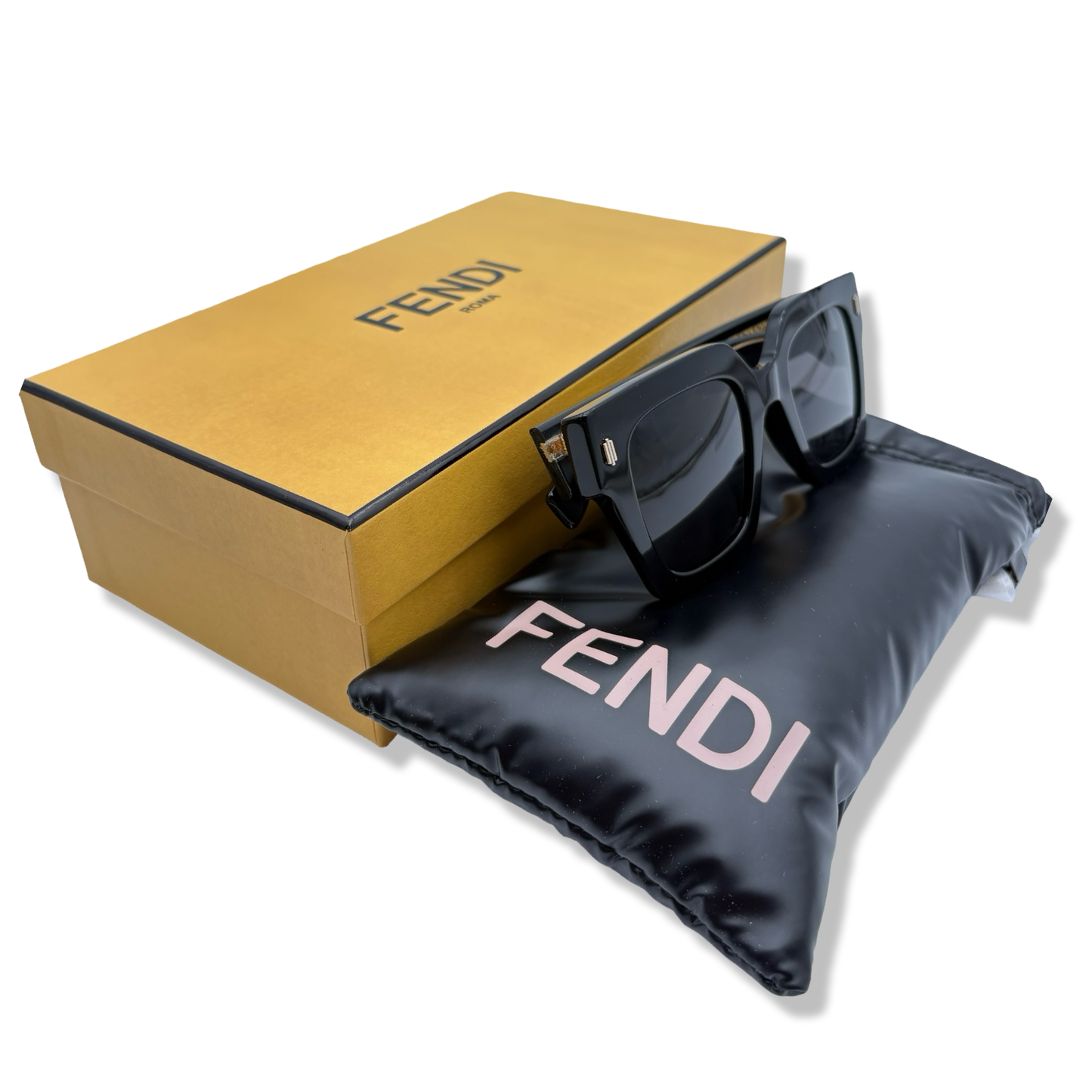 Pre-Owned Fendi Shiny Black Frame Sunglasses - FEN1038