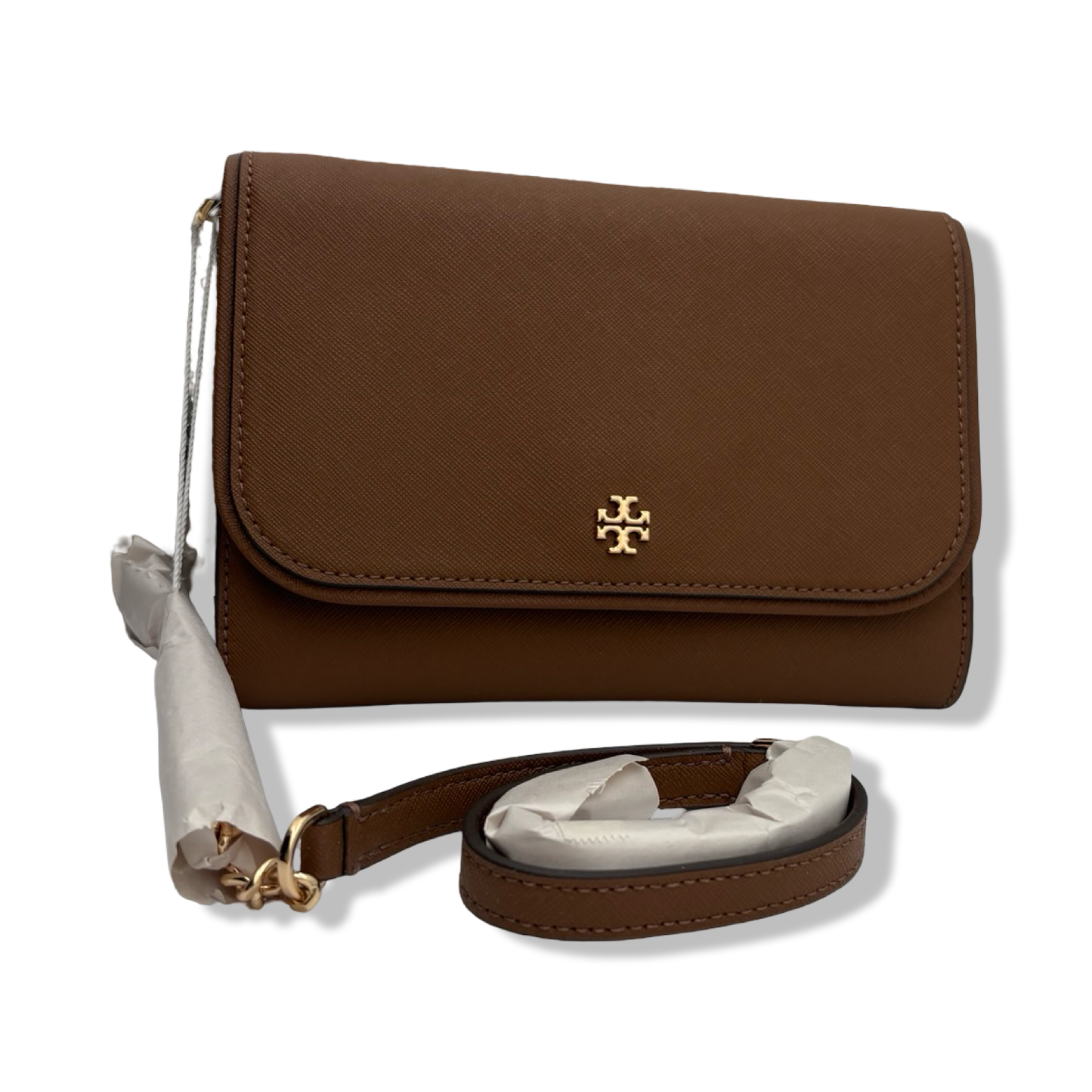 Pre-Owned Tory Burch Women's Emerson Chain Wallet Crossbody/Clutch Bag (Moose) - B0B5YRTLJV