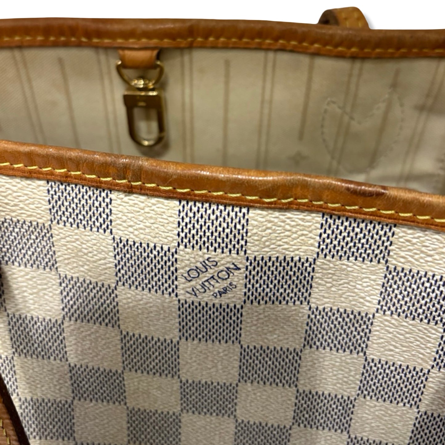 Pre-Owned Louis Vuitton Damier Azur Canvas Neverfull PM Tote Bag - LV1256