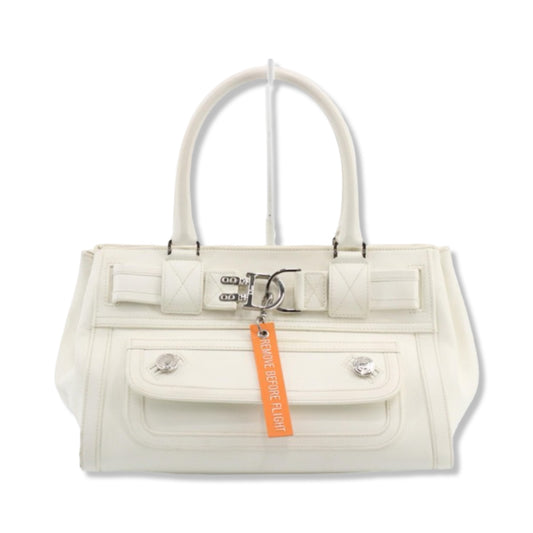Pre-Owned Christian Dior White Leather Flight Collection Handbag - DIO1022