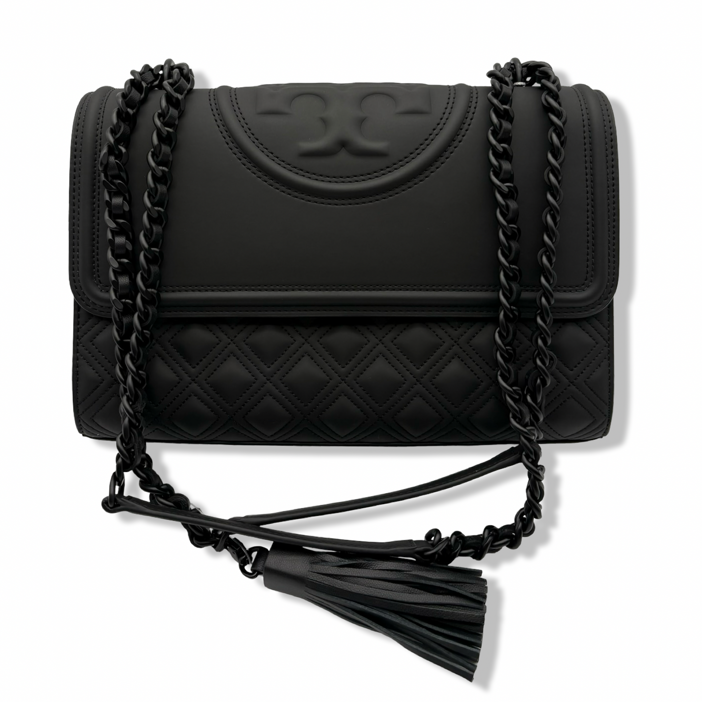 Pre-Owned Tory Burch Fleming Matte Convertible Shoulder Bag Black