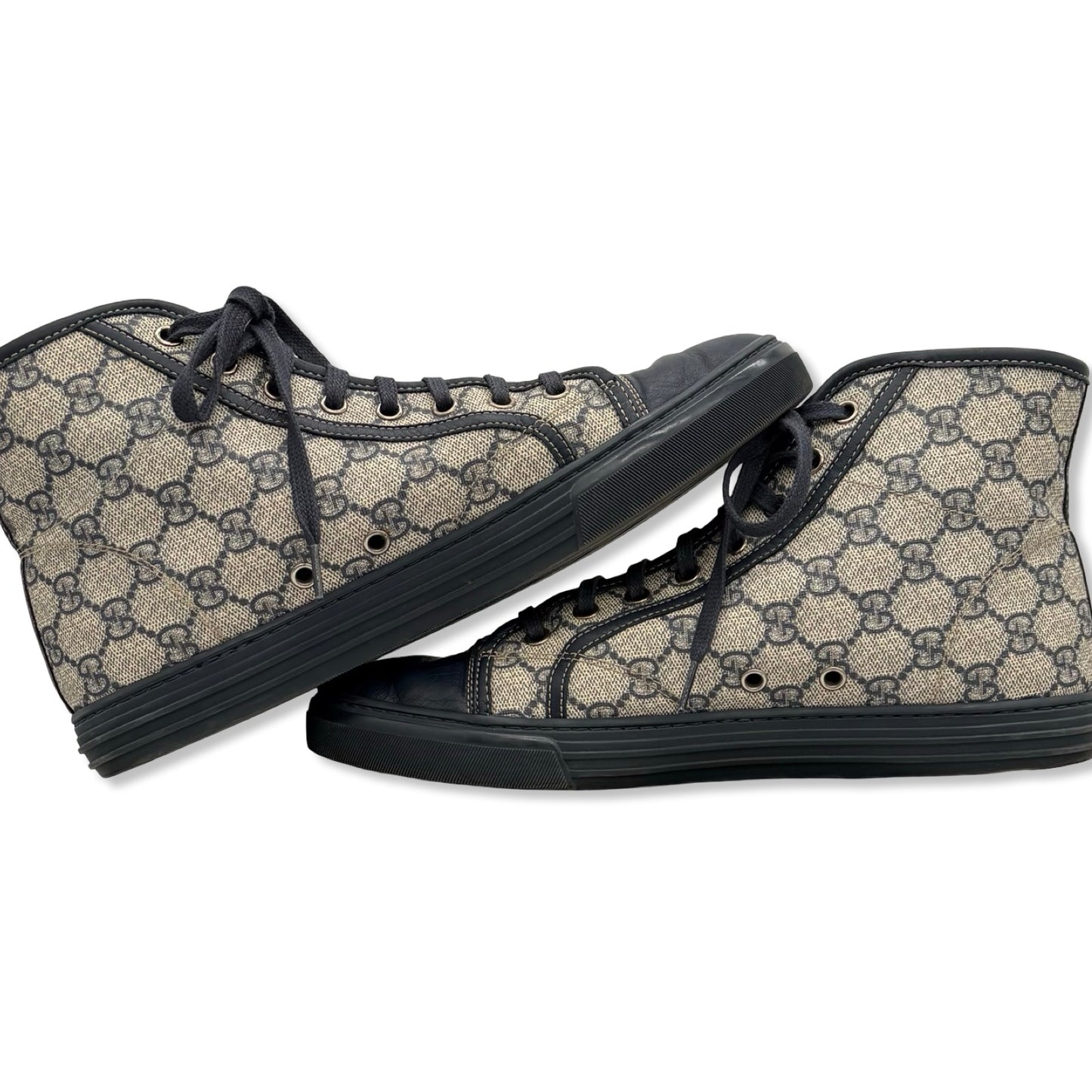 Pre-Owned Gucci GG Supreme Canvas with Leather Trim - Men's 8.5 - G1180