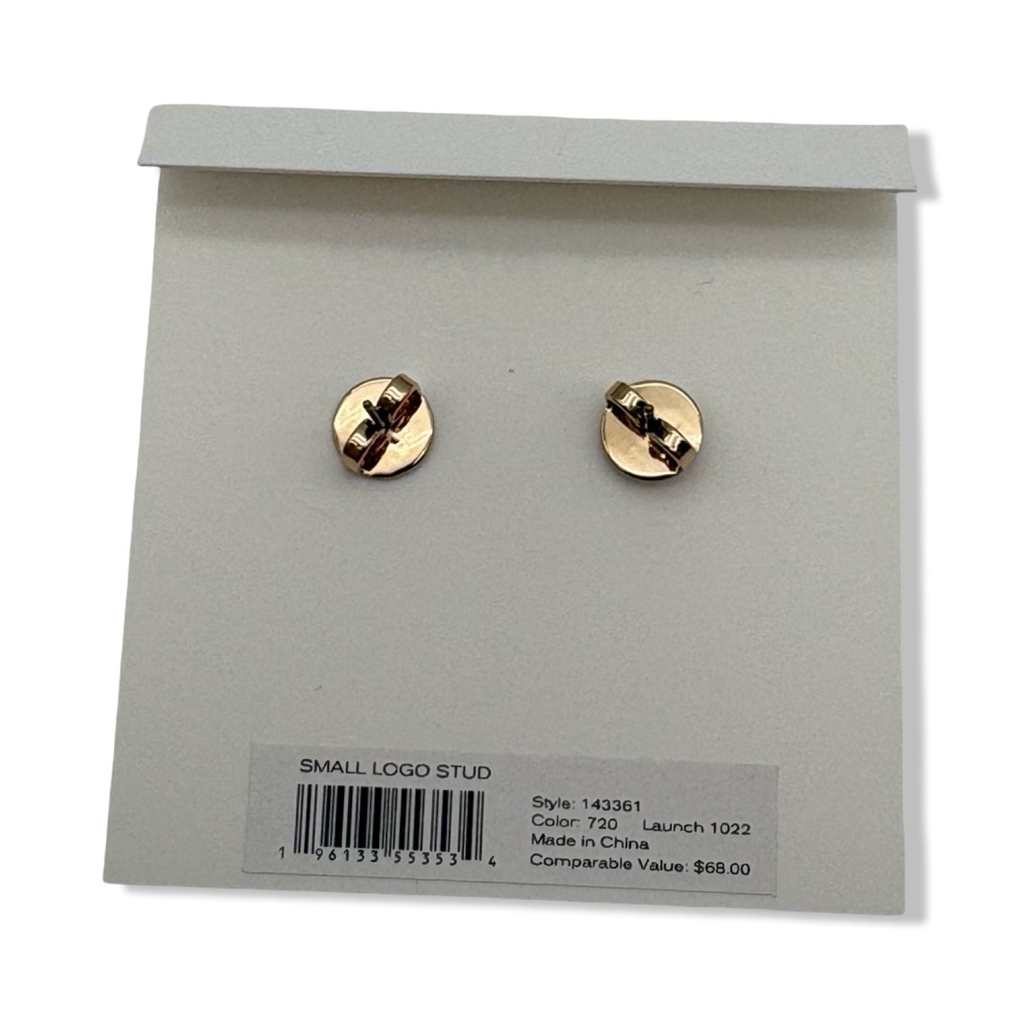 Pre-Owned Tory Burch Women's Small Logo Stud Earrings (Tory Gold) - B0BP8H36DK