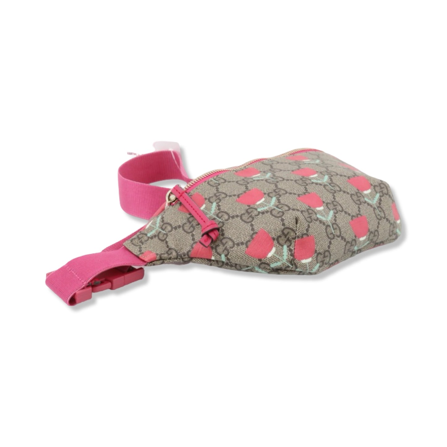 Pre-Owned Gucci GG Supreme Canvas Belt Bag with Pink Details - G1118