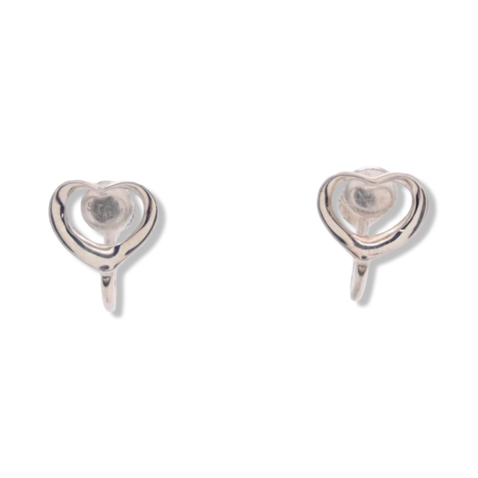 Pre-Owned Tiffany Silver Heart Earrings - TIF1039