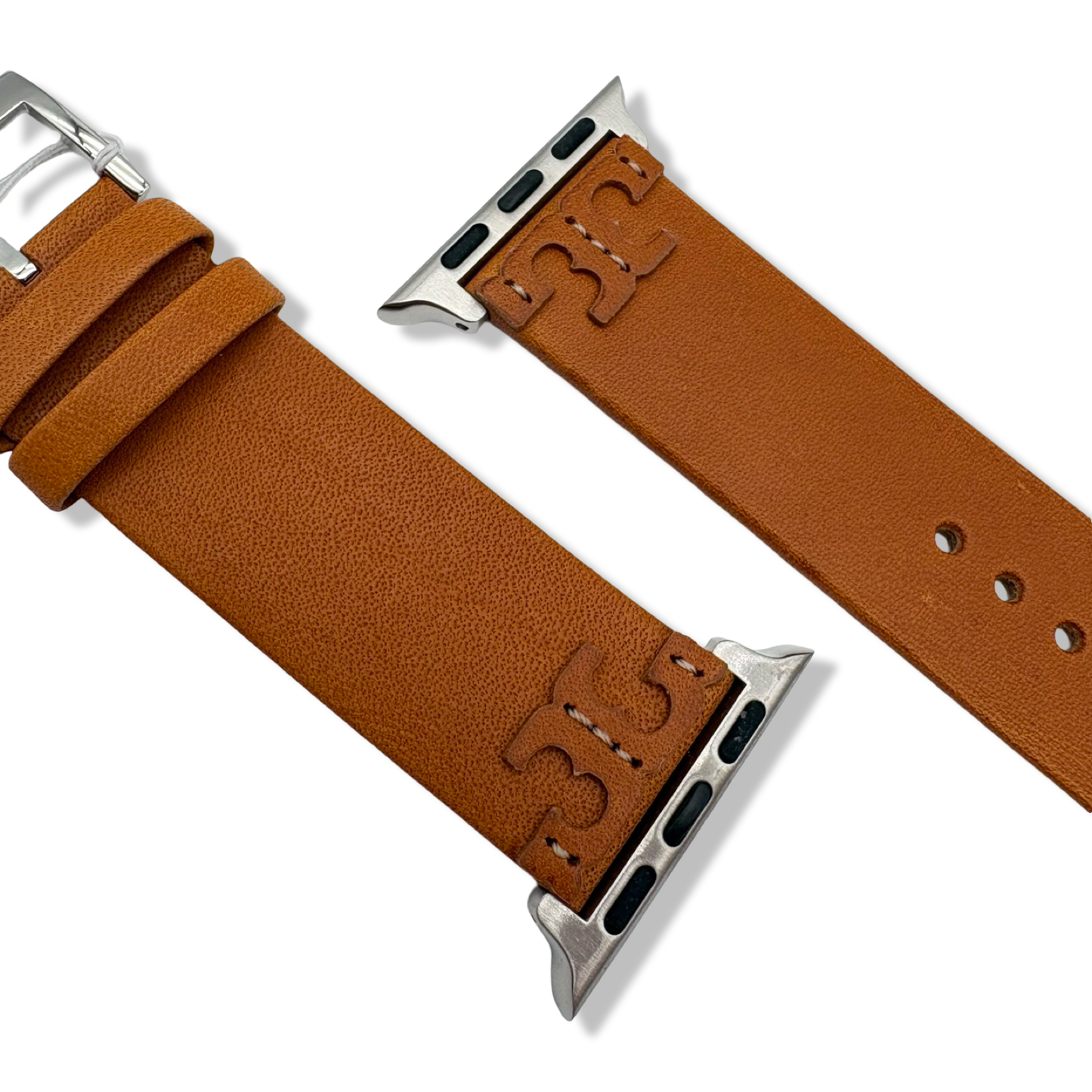 Pre-Owned Tory Burch Interchangeable McGraw Band Leather Strap For Apple Watch 38mm/45mm - Moose - TBS0100E