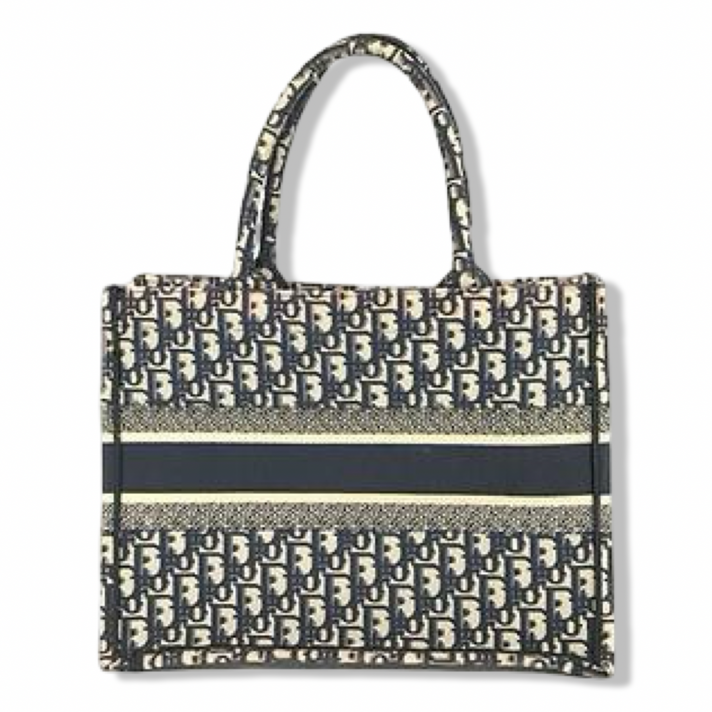 Pre-Owned Dior Oblique Canvas Medium Book Tote - Navy - DIO1079