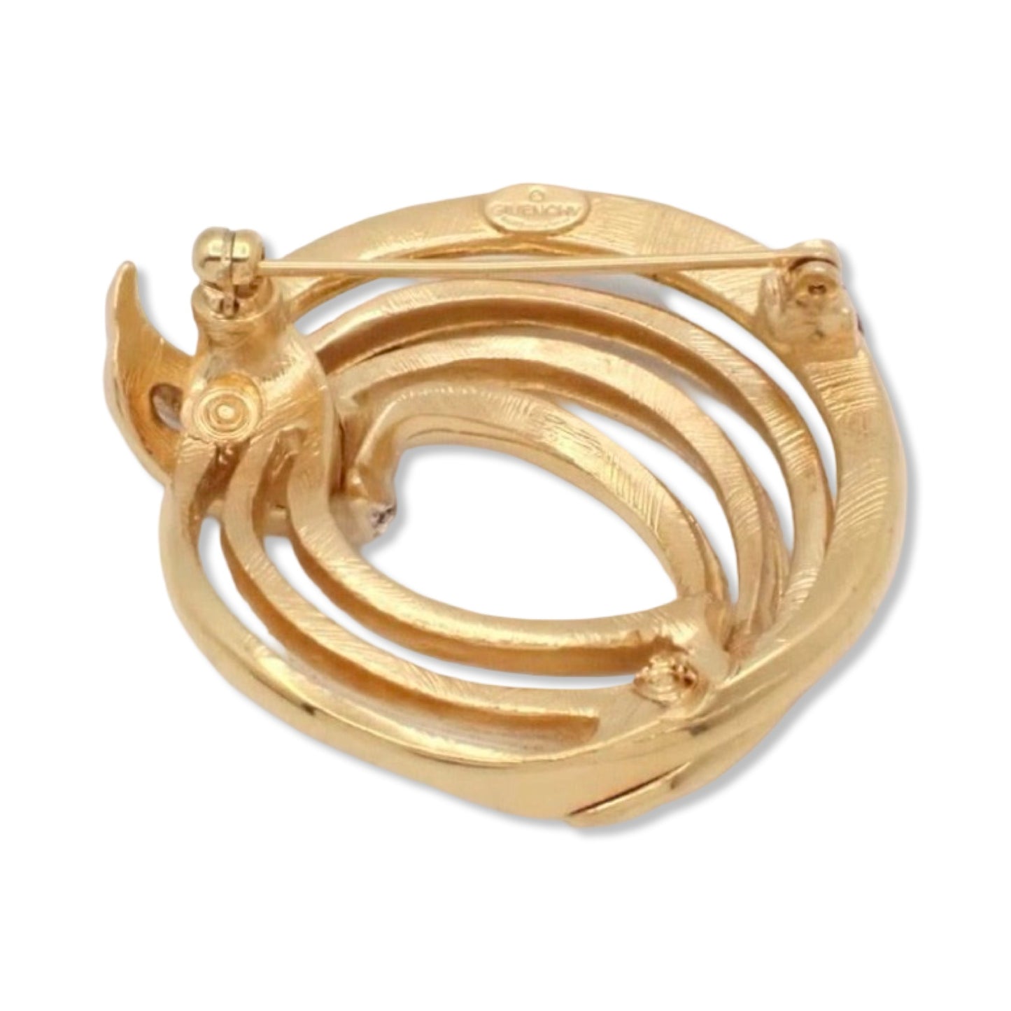 Pre-Owned Givenchy Gold Rhinestone Circle Brooch - GIV1027