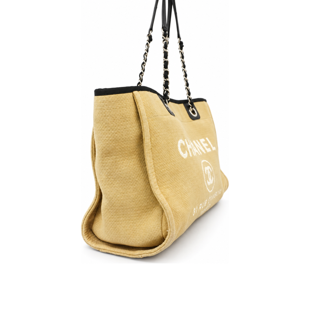 Pre-Owned Chanel Deauville Chain Tote Beige Canvas - CH1067