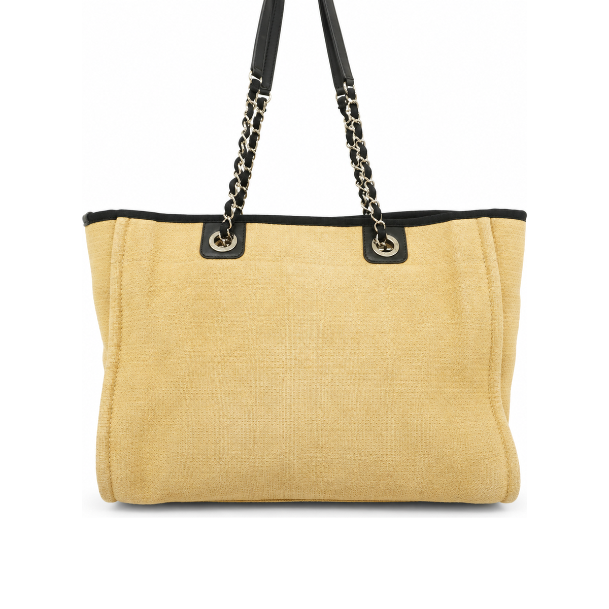 Pre-Owned Chanel Deauville Chain Tote Beige Canvas - CH1067