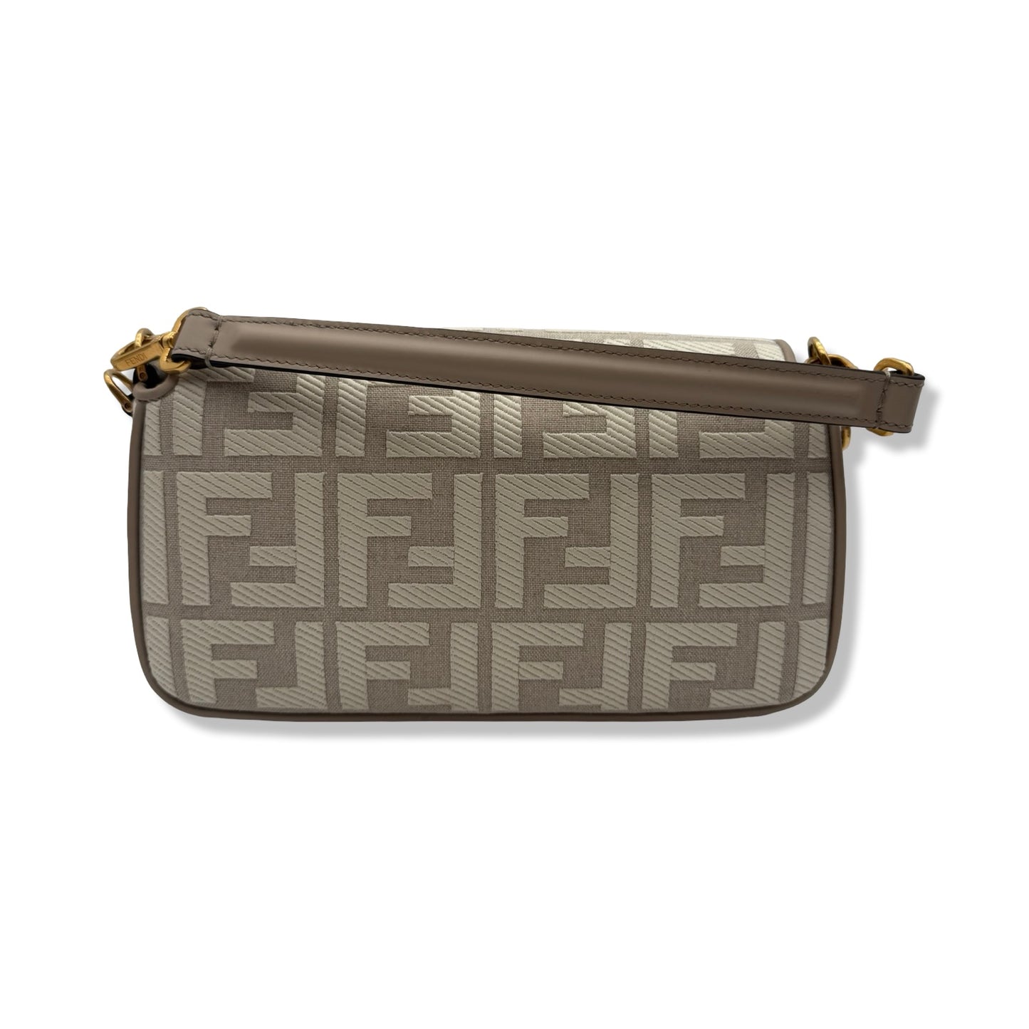 Pre-Owned Fendi Canvas Vitello King FF Embroidered Baguette - FEN1032
