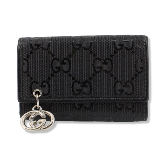 Pre-Owned Gucci GG Supreme Canvas Key Holder with GG Charm - G1097