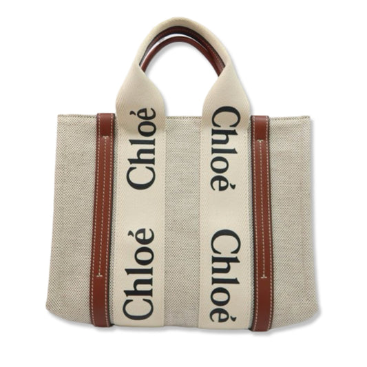 Pre-Owned Chloe Canvas Small Woody Tote Bag - CHL1002