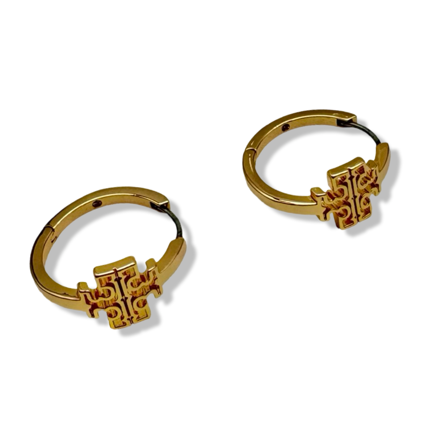 Pre-Owned Tory Burch Britten Hoop Earrings 154591 in gold-tone - B0CNQBHRHQ