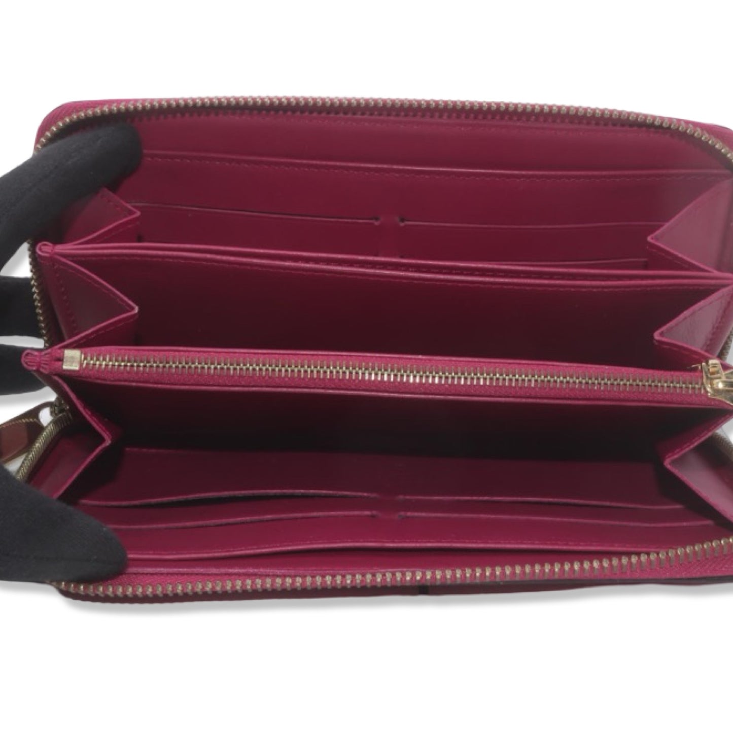Pre-Owned Louis Vuitton Dark Pink Vernis Zippy Wallet - LV1346