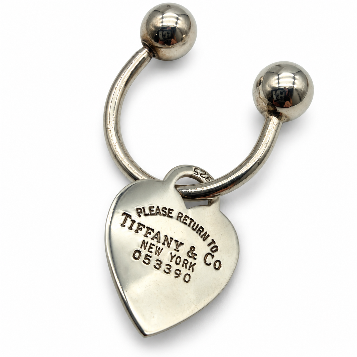 Pre-Owned Tiffany & Co Sterling Silver Return to Tiffany Heart Key Ring - TIF1067