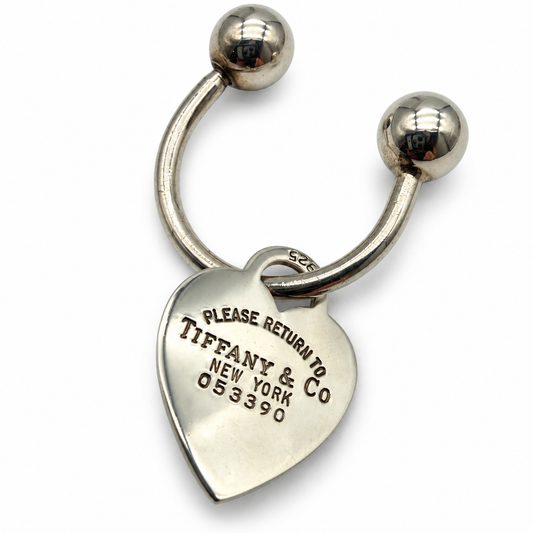 Pre-Owned Tiffany & Co Sterling Silver Return to Tiffany Heart Key Ring - TIF1067