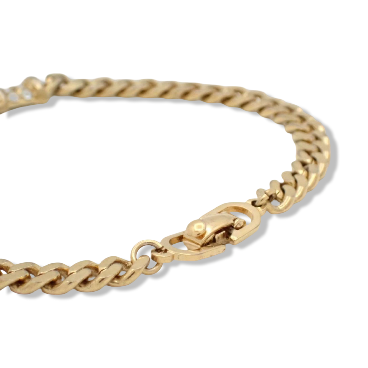 Pre-Owned Dior Gold Plated Link Bracelet with Rhinestones - DIO1080