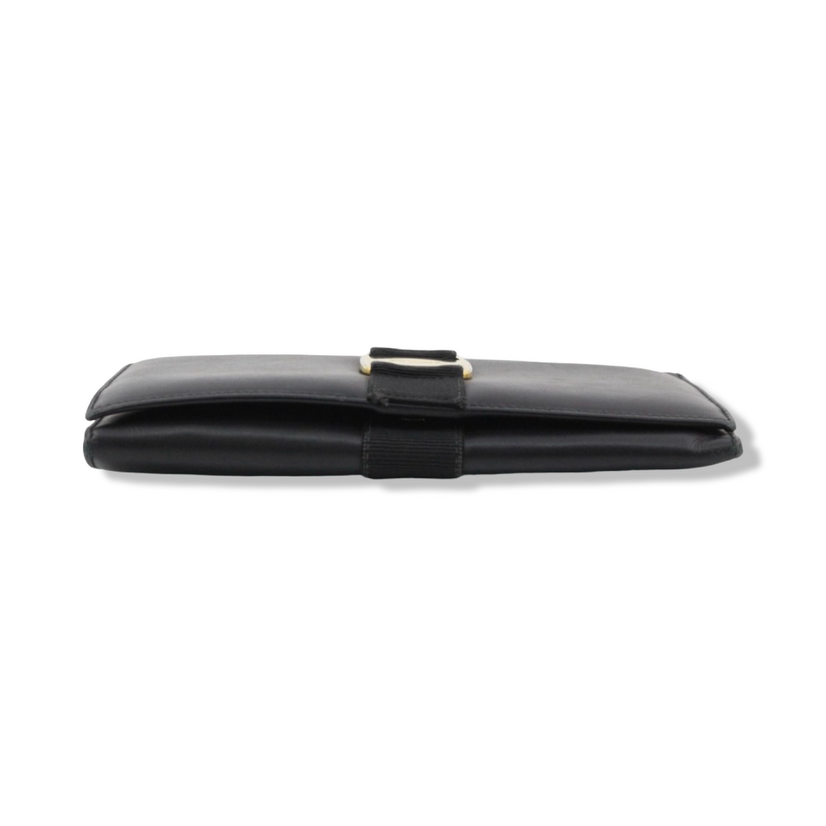 Pre-Owned Ferragamo Vara Ribbon Long Wallet in Black - FER1009