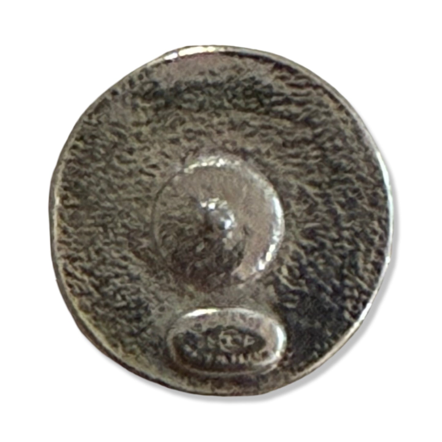 Pre-Owned Chanel Silver Round Pierced Earrings - CH1041