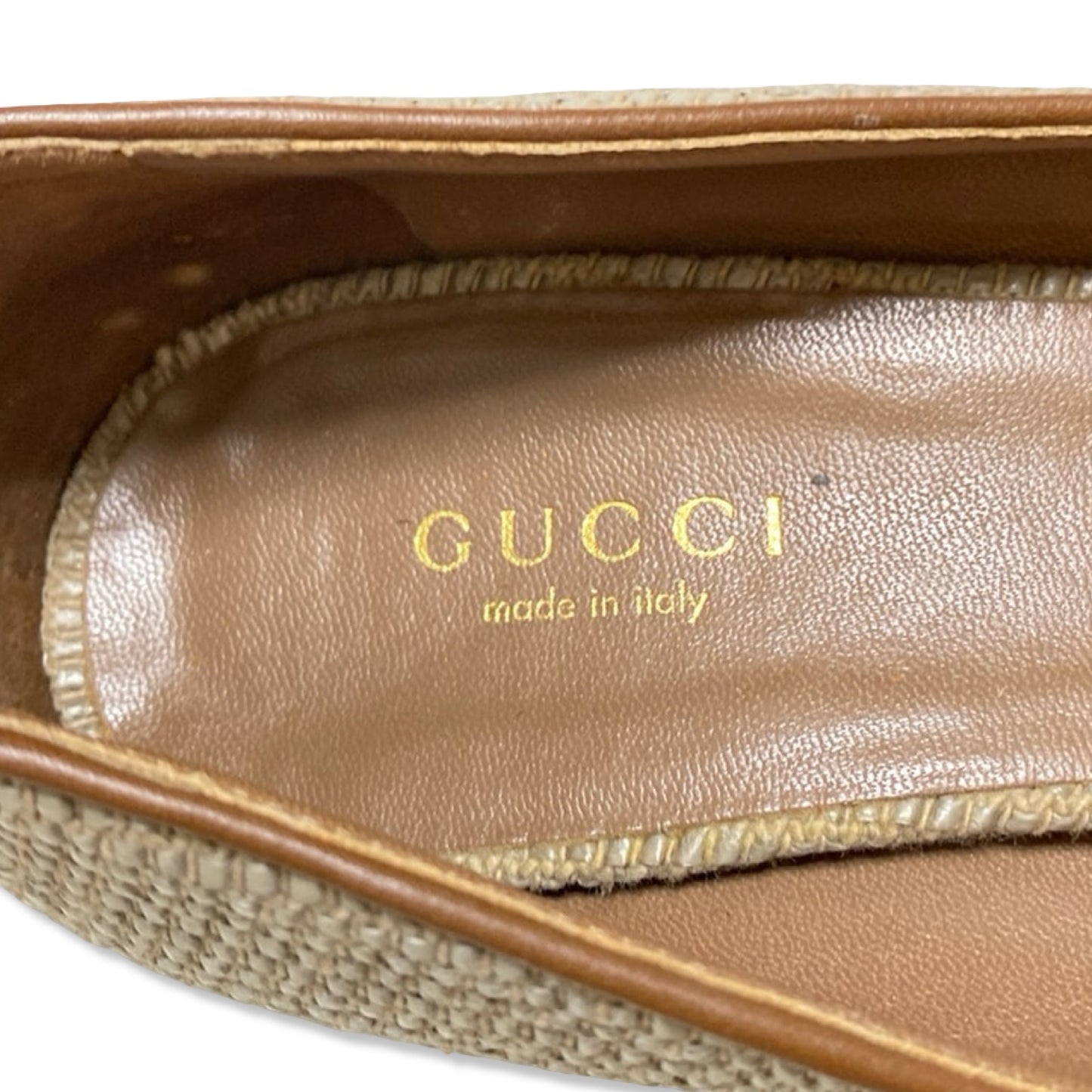 Pre-Owned Gucci Charlotte Horsebit Wedge Pumps - Size 36.5 - G1168
