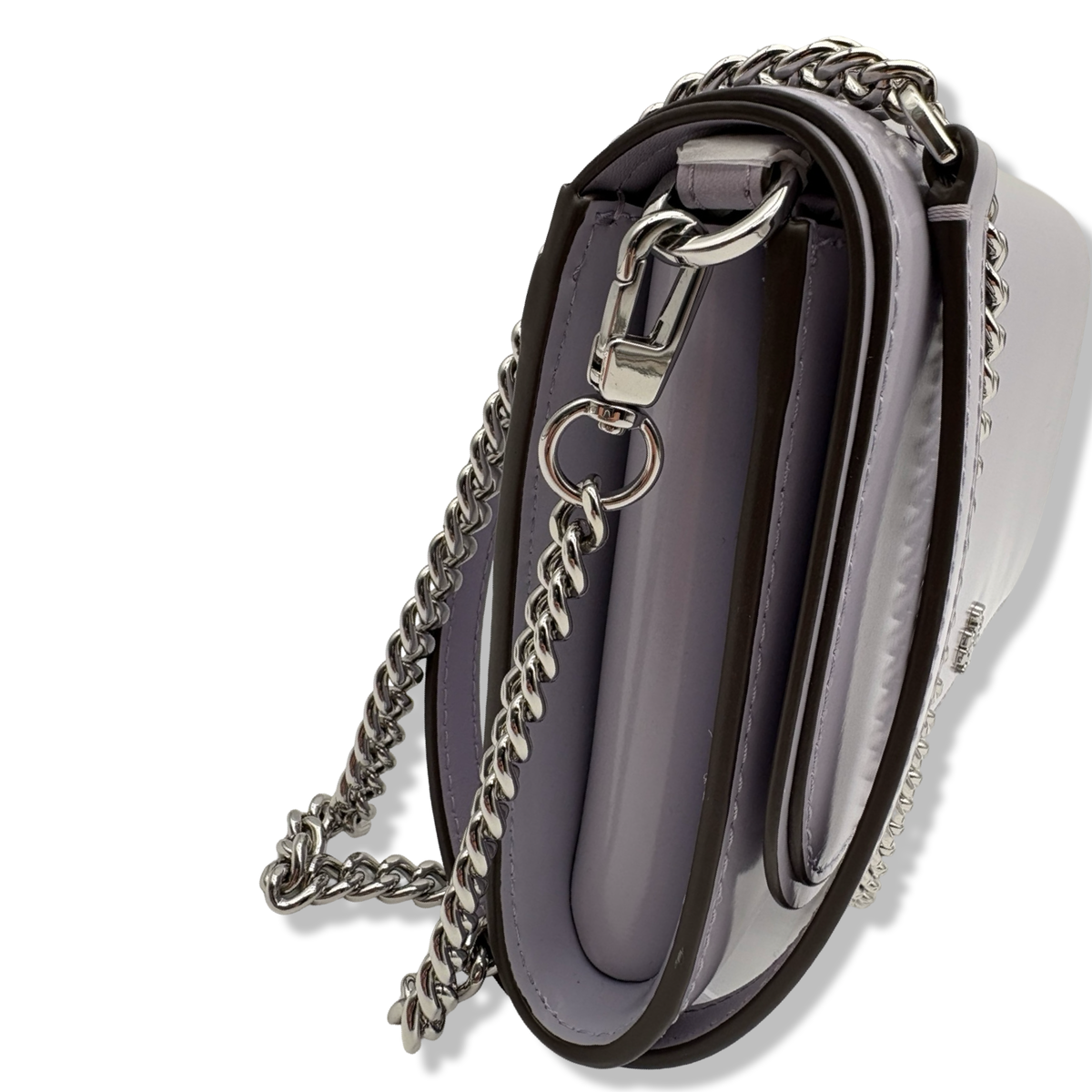 Pre-Owned Tory Burch Emerson Patent Chain Wallet 139427 Violet Sky 537 - B0F22M83N8