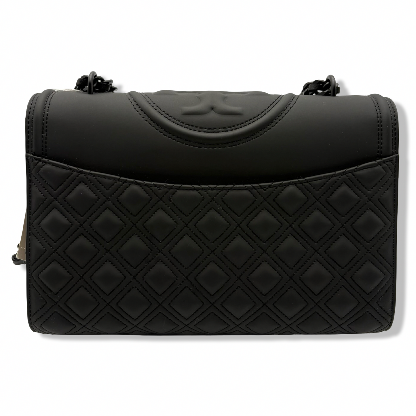 Pre-Owned Tory Burch Fleming Matte Convertible Shoulder Bag Black