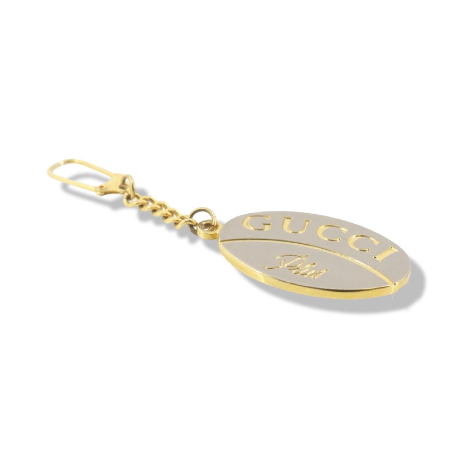 Pre-Owned Gucci Gold with grey overlay keychain - G1041 – Envy Luxury
