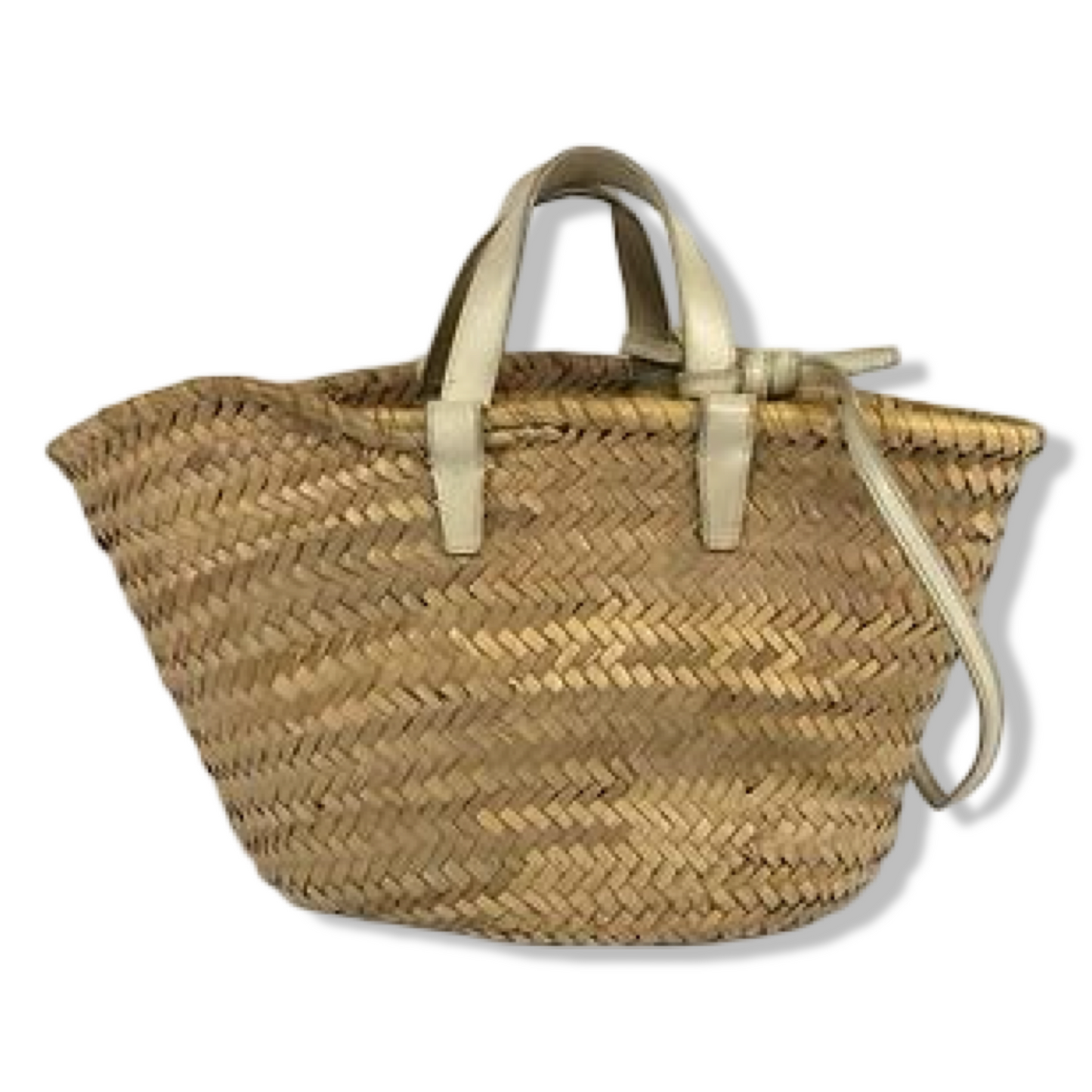 Pre-Owned Celine Triomphe Classic Panier in Raffia and Calfskin - CELINE1024