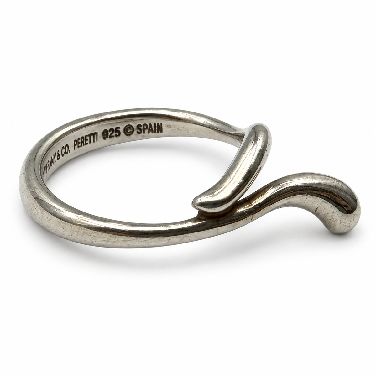 Pre-Owned Tiffany & Co Sterling Silver Elsa Peretti Vintage Teardrop Ring - Size 4 - TIF1072