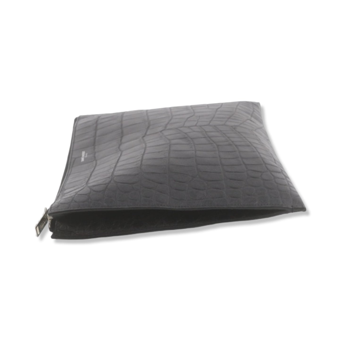 Pre-Owned Saint Laurent Croc Embossed Leather Pouch - YSL1023