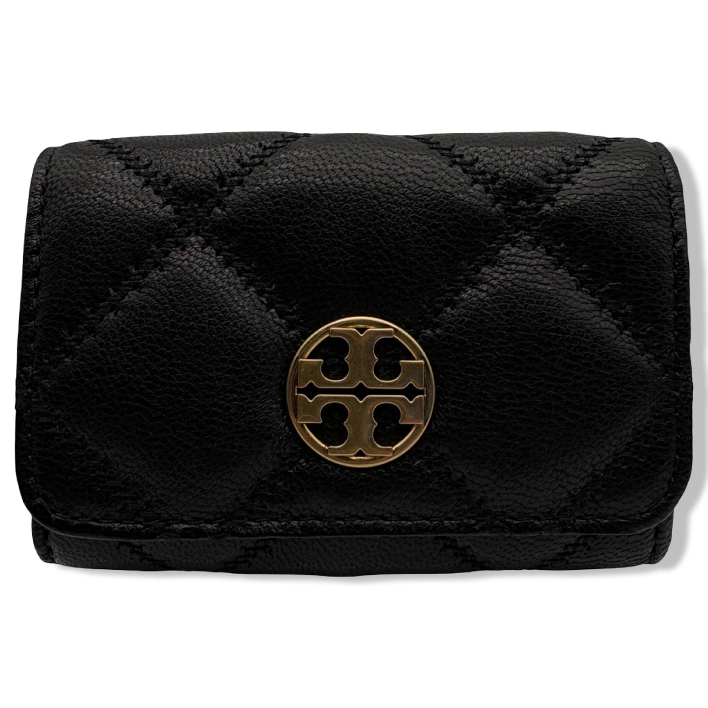 Pre-Owned Tory Burch Willa Black Leather Card Case