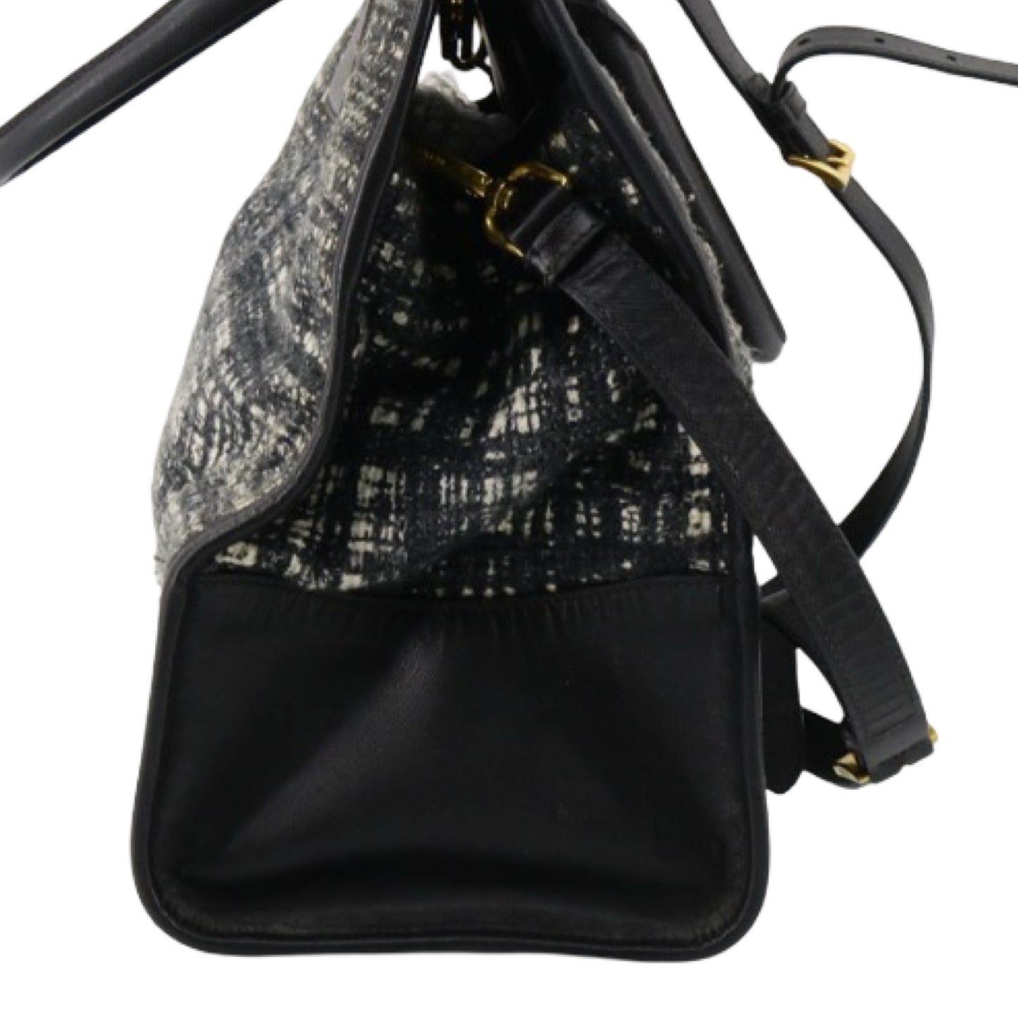 Pre-Owned Prada Tweed and Leather Crossbody Bag - P1016