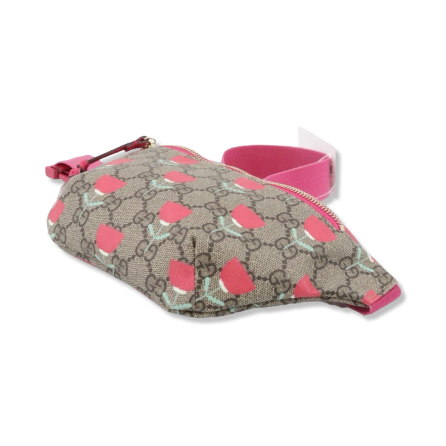 Pre-Owned Gucci GG Supreme Canvas Belt Bag with Pink Details - G1118