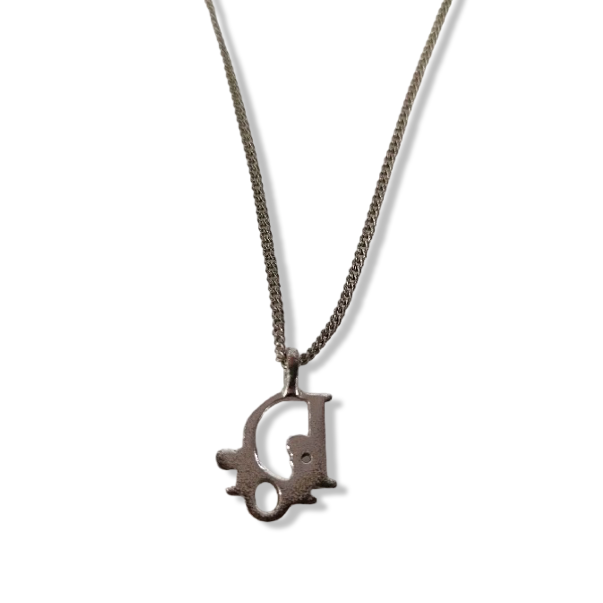 Pre-Owned Dior Silver Chain Necklace with Dior Charm - DIO1096