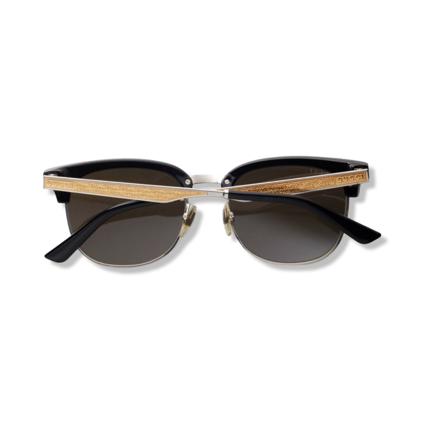Pre-Owned Gucci Black with Gold and Silver Sunglasses - G1056