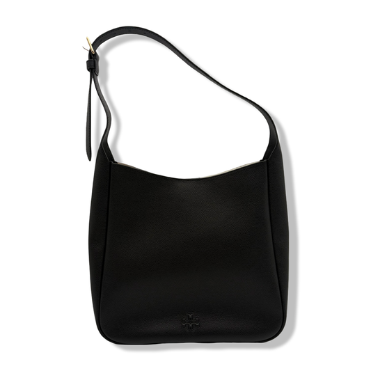Pre-Owned Tory Burch Women's Pebbled Leather Thea Slouchy Shoulder Bag (Black) - B0F82V5T4B